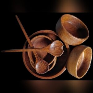 ⭐️Wooden Salad Bowl and Tong Set⭐️